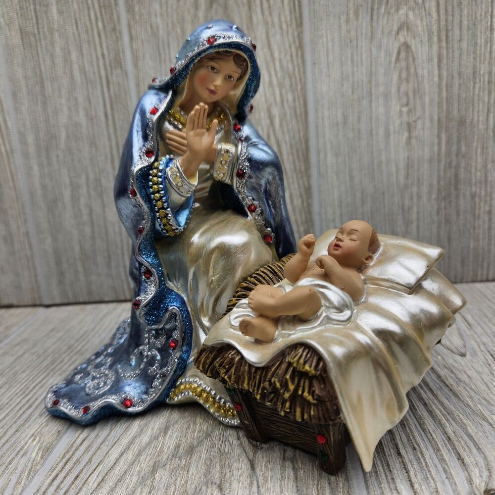 Hawthorne Village Jeweled Nativity Collection Mary And Baby Jesus 14-01684-001
